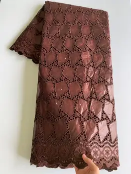

bazin riche african fabric 2020 new cotton bazin fabric with cord guipure lace embroidery 5 yards wholesale bazin lace