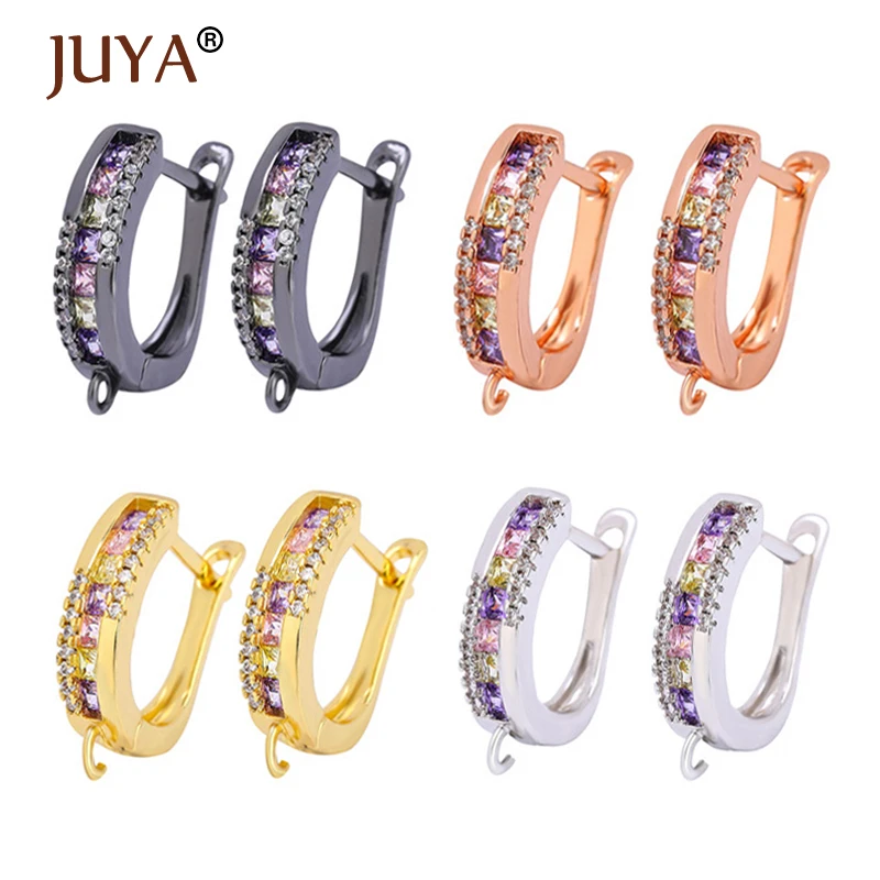 

JUYA Zircon Earrings DIY Clasps Hooks for Woman Hoop Earrings Jewelry Making Accessories Fashion Design Hand Made Earrings Hooks