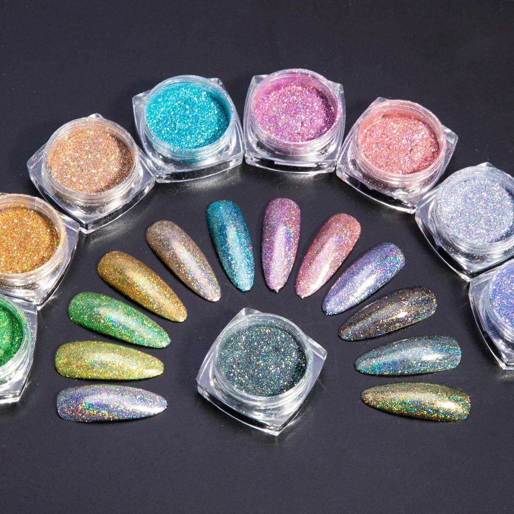 

1 Box Nail Mirror Glitter Powder Holographic Dip Powder Nail Art UV Gel Polish Chrome Powder Mirror Polishing Chrome Pigments
