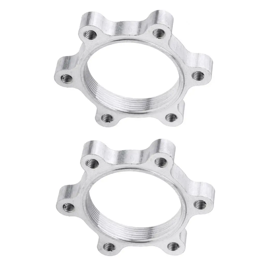 2Pcs Bicycle Freewheel Threaded Hubs Disk Disc Brake Flange Adapter 6 