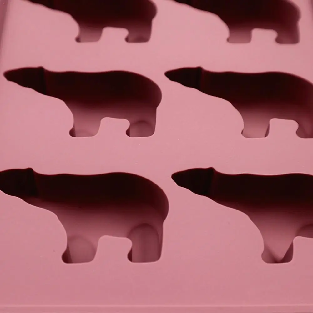 Силиконовая форма для льда с 10 отверстиями милая форма для полярного медведя мягкая, хорошая эластичность, антикражная деформация, легко снимается