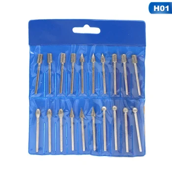 

20Pcs/Set Electroplated Diamond Grinding Needle 3.0mm Fine Sand Carving Polished Jade Stone Stone Grinding Head