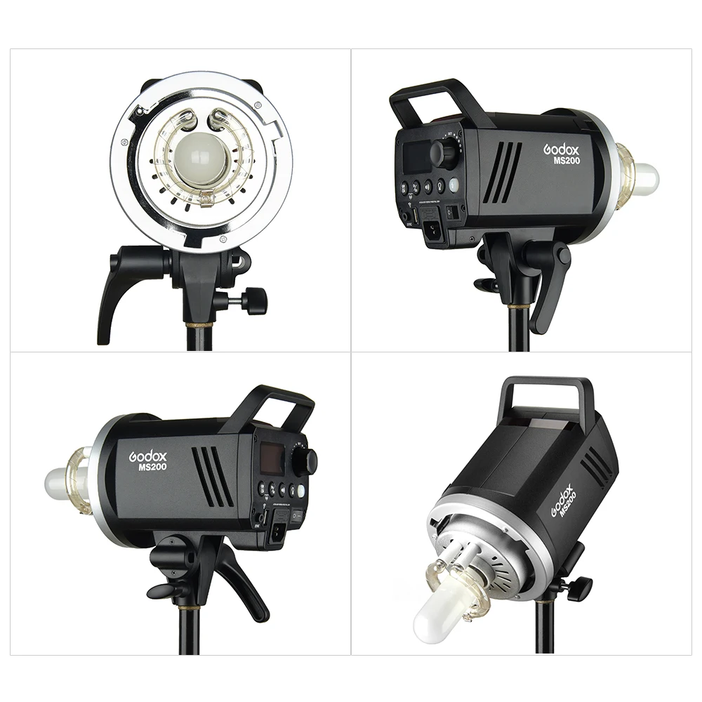 Студийный стробоскоп Godox MS200 5600K+ X2T-C E-TTL II Flash Trigger 2,4G беспроводной 150W Моделирование Bowens для камеры Canon