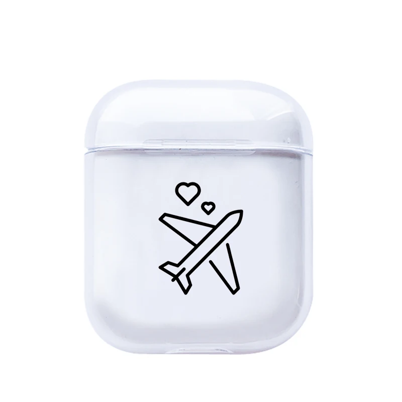 XH0130-02 Роскошный чехол с рисунком карты для Apple Airpods, милый прозрачный жесткий Bluetooth защитный чехол для наушников для Air pods, 2 Чехол - Цвет: XH0130-02