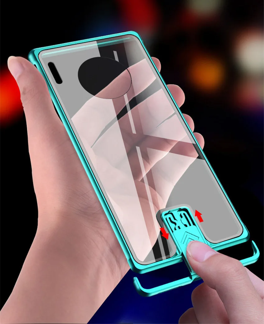 Чехол-накладка для huawei mate 30 Pro, алюминиевая металлическая рамка, жесткие прозрачные чехлы с закаленным стеклом для huawei mate 30, чехол Funda