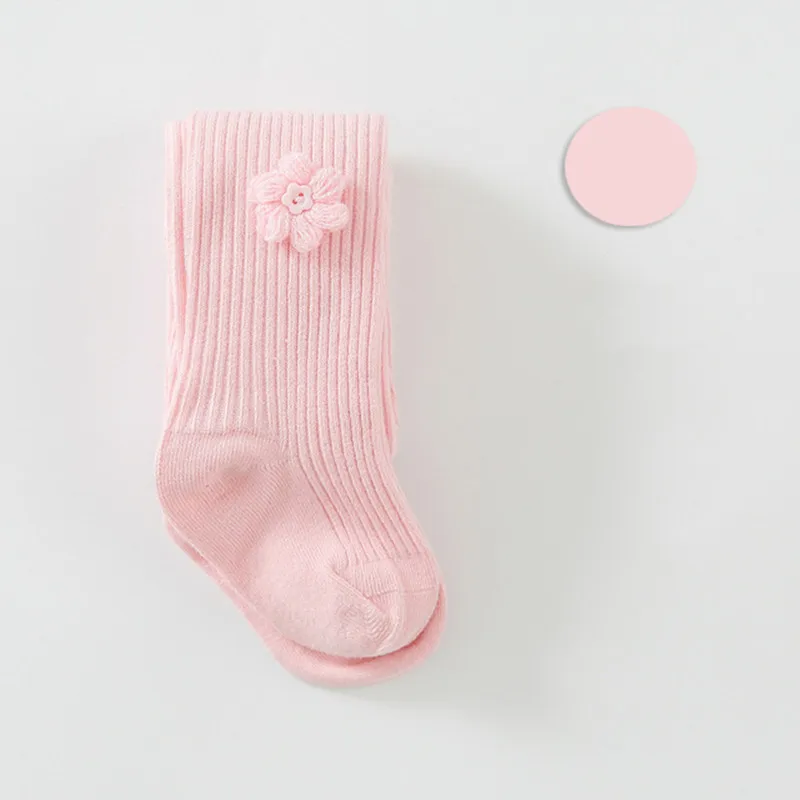 Милые колготки для маленьких детей с цветочным рисунком; детские колготки для малышей; хлопковые теплые детские колготки; колготки для осени и весны; штаны для девочек