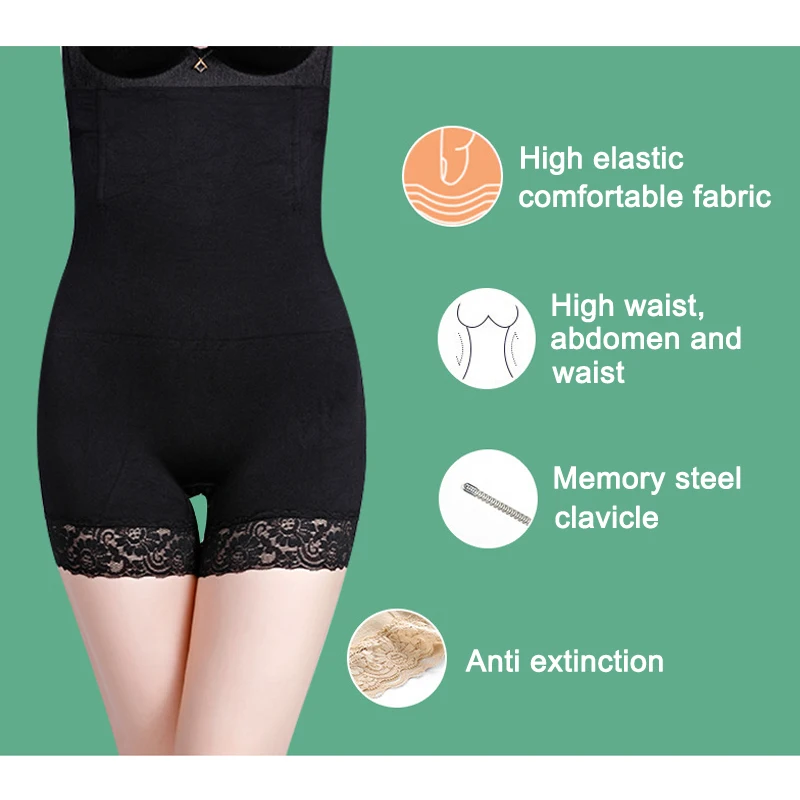 High Pelvis Correcting Thigh Slimmer High Waist Compression Shorts Tummy Control Shapewear DSM