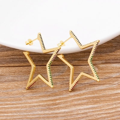 Arrival Big Circle Colorful Color Charm Bohemia Earrings Top Quality Copper CZ Jewelry For Female Party New Year Gift