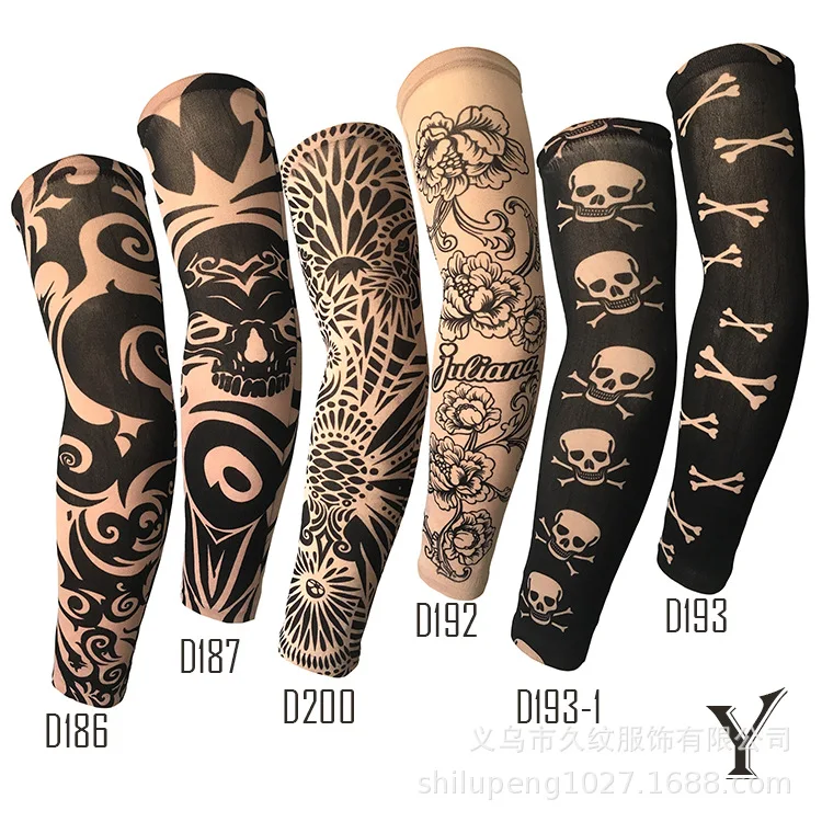 

Greyish Black Plain Color Sun-resistant UV-Protection Tattoo Oversleeve Tattoo Sleeves Arm to Cover Big Flower Arm Music Festiva