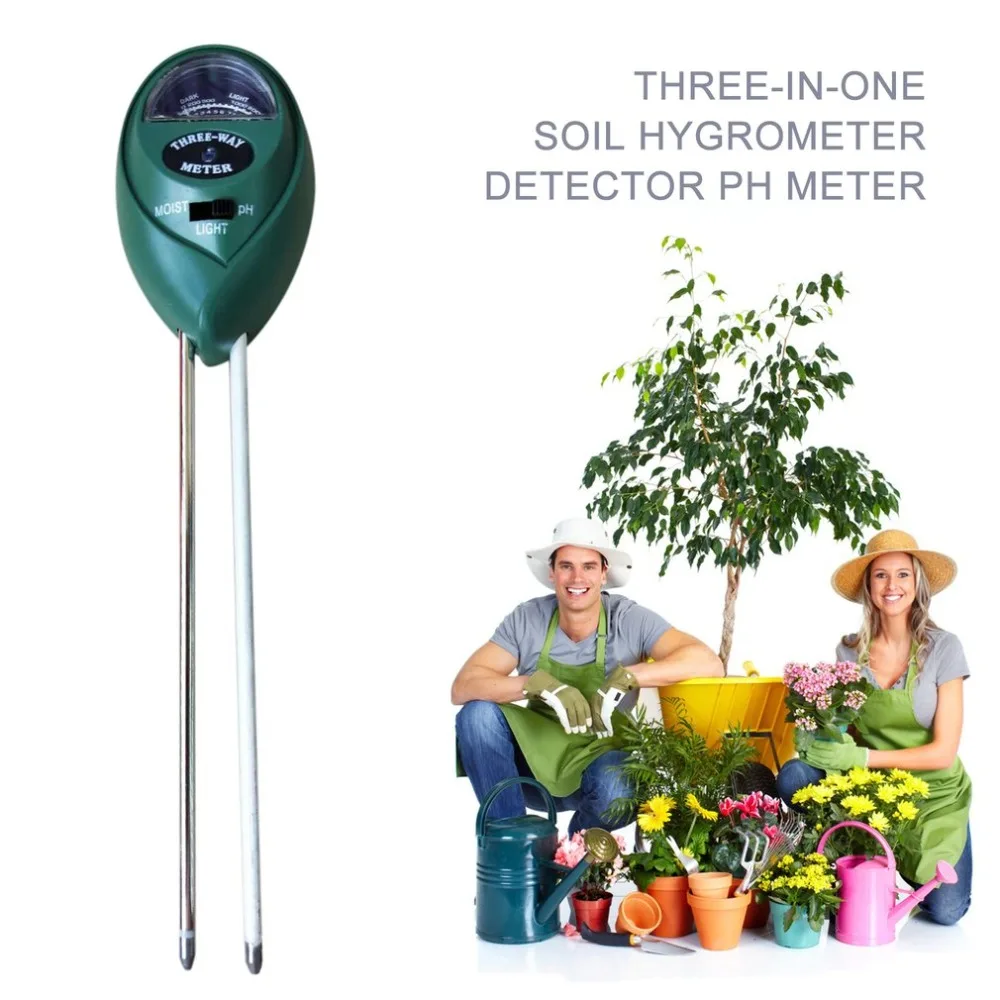

Outdoor Hygrometer Soil PH Meter Moisture Light Meter 3 In 1 PH Detector Analyzer Pointer Soil For Garden Plant Flower Soil