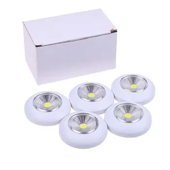 

5pcs COB Wireless Round Cabinet Light Touch Sensor Switch 110 Lumens Night Lamp