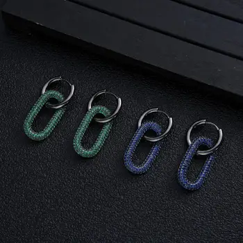 

Bohemian Vintage Tassel Colorful Link Earrings For Women 2020 Fashion Geometric Round Earrings ZIRCON Cross E7994