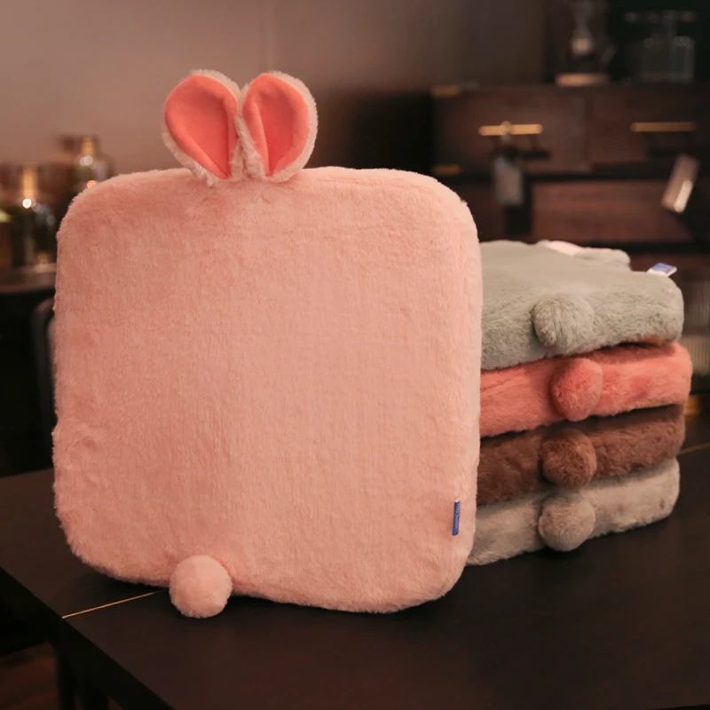 

Soild Hair Seat Cushion Pad Winter Office Bar Sofa Pillow Buttocks Chair Cushion Chair Back Cute Pink Seat Cushions CC50ZD