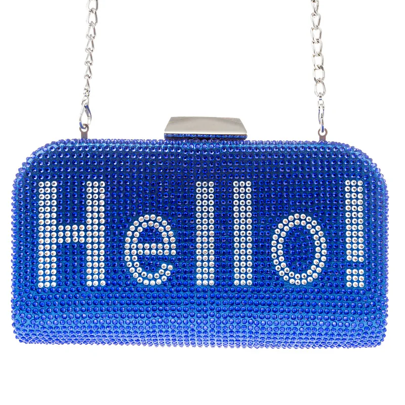 Xianjian Сумочка, стразы, клатч, кошелек, вечерние клатчи, Bolsas, сумки Hello, сумочки, вечерние сумки, Кристальный кошелек, украшенный камнями - Цвет: blue