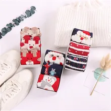 3 пары толстых теплых зимних подарочных коробок с рождественскими носками в носках без пятки