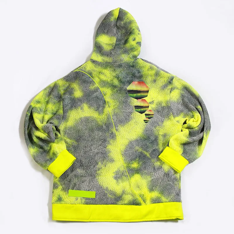 SEVEYFAN Harajuku толстовки в стиле хип-хоп с принтом «Tie Dye», модная уличная одежда большого размера, пуловер, толстовки с высоким воротом, мужские толстовки R3224
