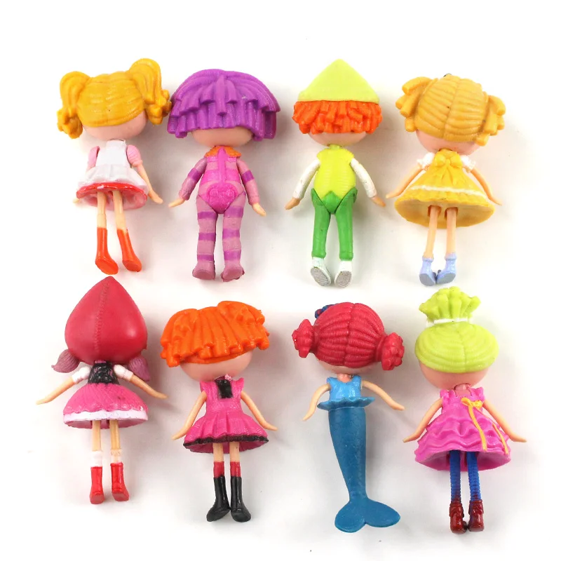 8 шт./компл. Lalaloopsy ПВХ Фигурки игрушки объемная пуговица глаза модель куклы подарок для девочек 7,5-9 см