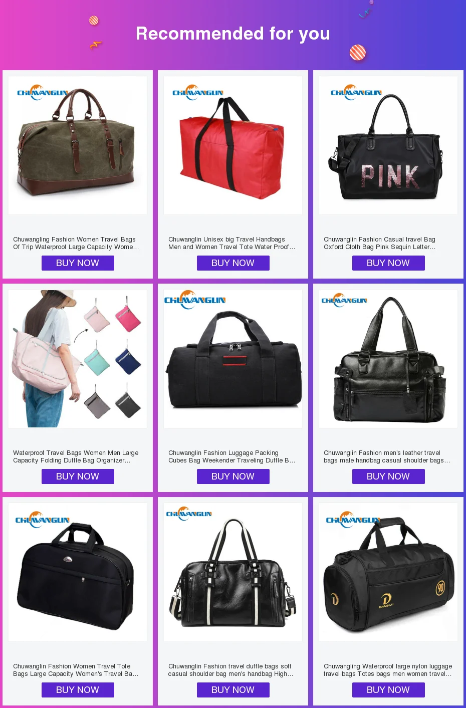 Chuwanglin нейлоновые водонепроницаемые сумки, мужские дорожные сумки, большая вместительность, женские багажные сумки для путешествий ZDD05054