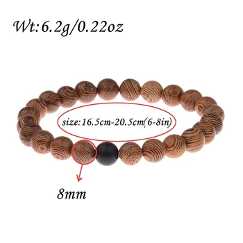 Couples Bracelets For Women Men Classic Natural Wooden&Stone Beads Lover Distance Bracelet Jewelry Friendship Anniversary Gift 6