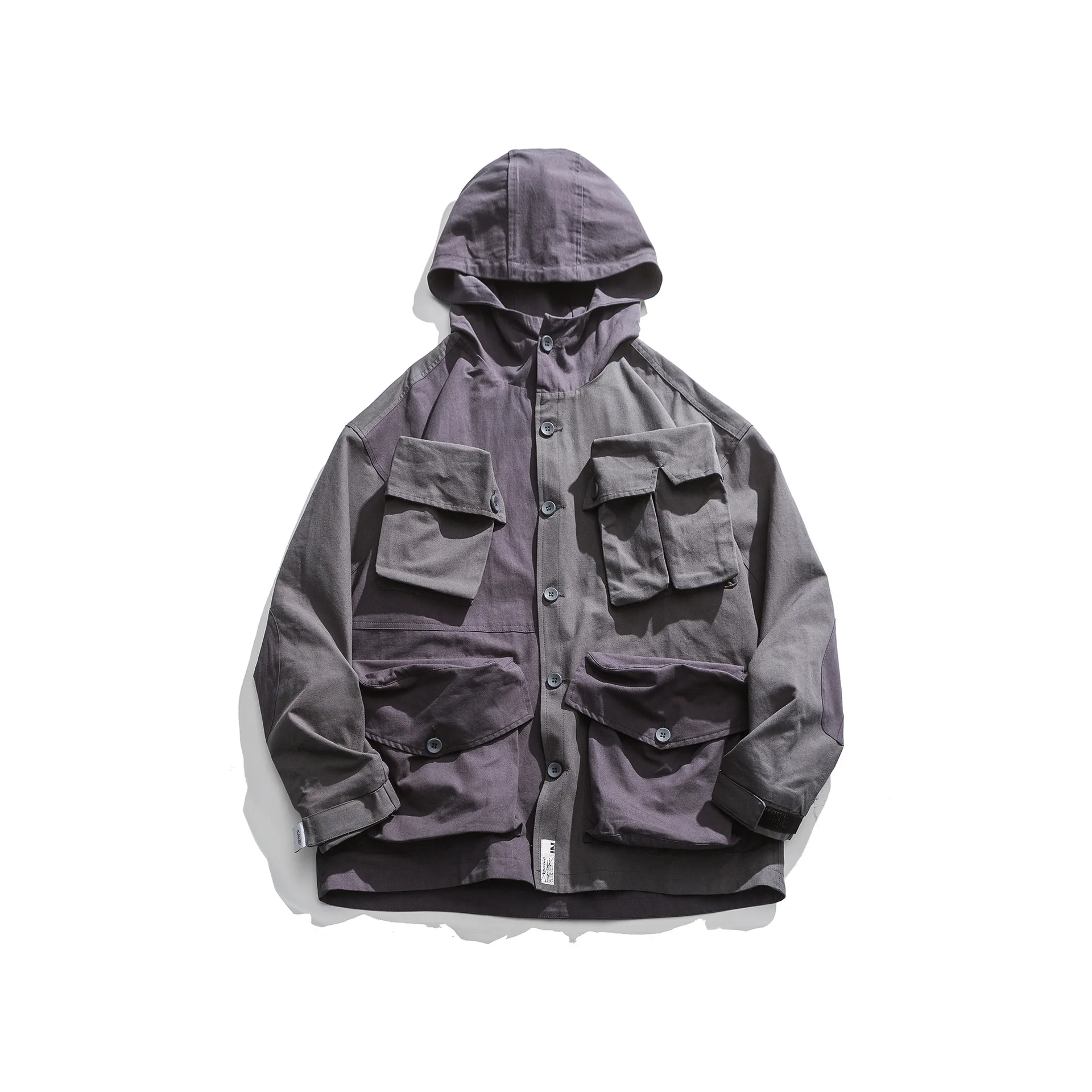 

Wu Air Spring Multi-pockets Tooling Jacket Men's Japanese-style Popular Brand Street Loose-Fit Mixed Colors Hooded Coat Casual T