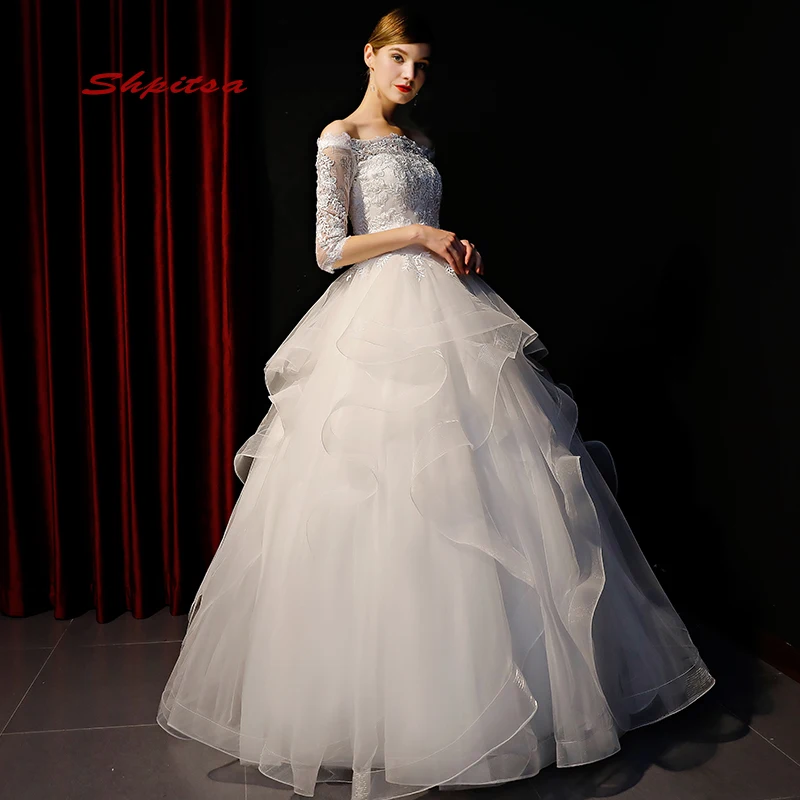 Кружевные свадебные платья с открытыми плечами женское свадебное платье