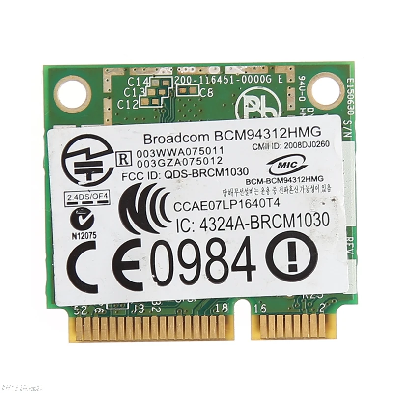 54 М беспроводная Wifi Мини карта PCI E для Dell DW1397 0KW770 Broadcom BCM94312HMG2L|Сетевые карты| |