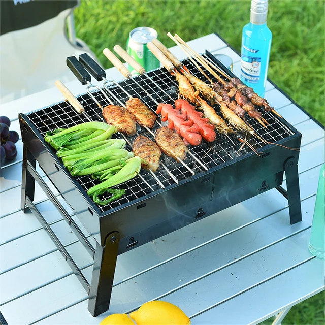 Bbq Charcoal Grill, Folding Portable Lightweight Small Barbecue Grill Tools  For Outdoor Grilling Cooking Camping Picnics Party - Bbq Tools - AliExpress