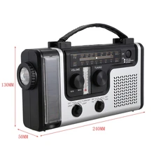Открытый многофункциональный радио на солнечных батарейках портативный FM/AM радио встроенный динамик поддержка аварийный светодиодный фонарик настольная лампа термометр
