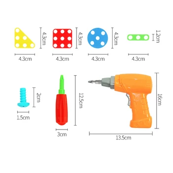 

Kids Drill Screw Nut Design Kit Puzzle Toys Creative Educational Toys Plastic Assembled Design Tools Kit Toys Drill Boys Toys