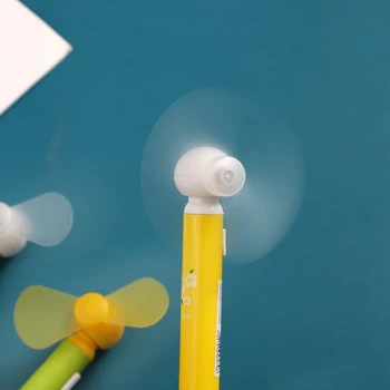 

1pcs Creative Multi-function Cartoon Spinning Fan Gel Pen Cooling Tools Black Ink 0.5mm Children Gifts Kawaii School Supplies