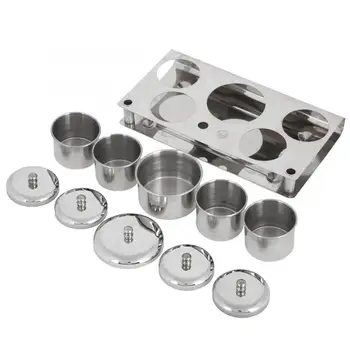 

5pcs/Set Stainless Steel Nail Art Mini Powder & Liquid Set Cans Storage Box Compact Manicure Tools