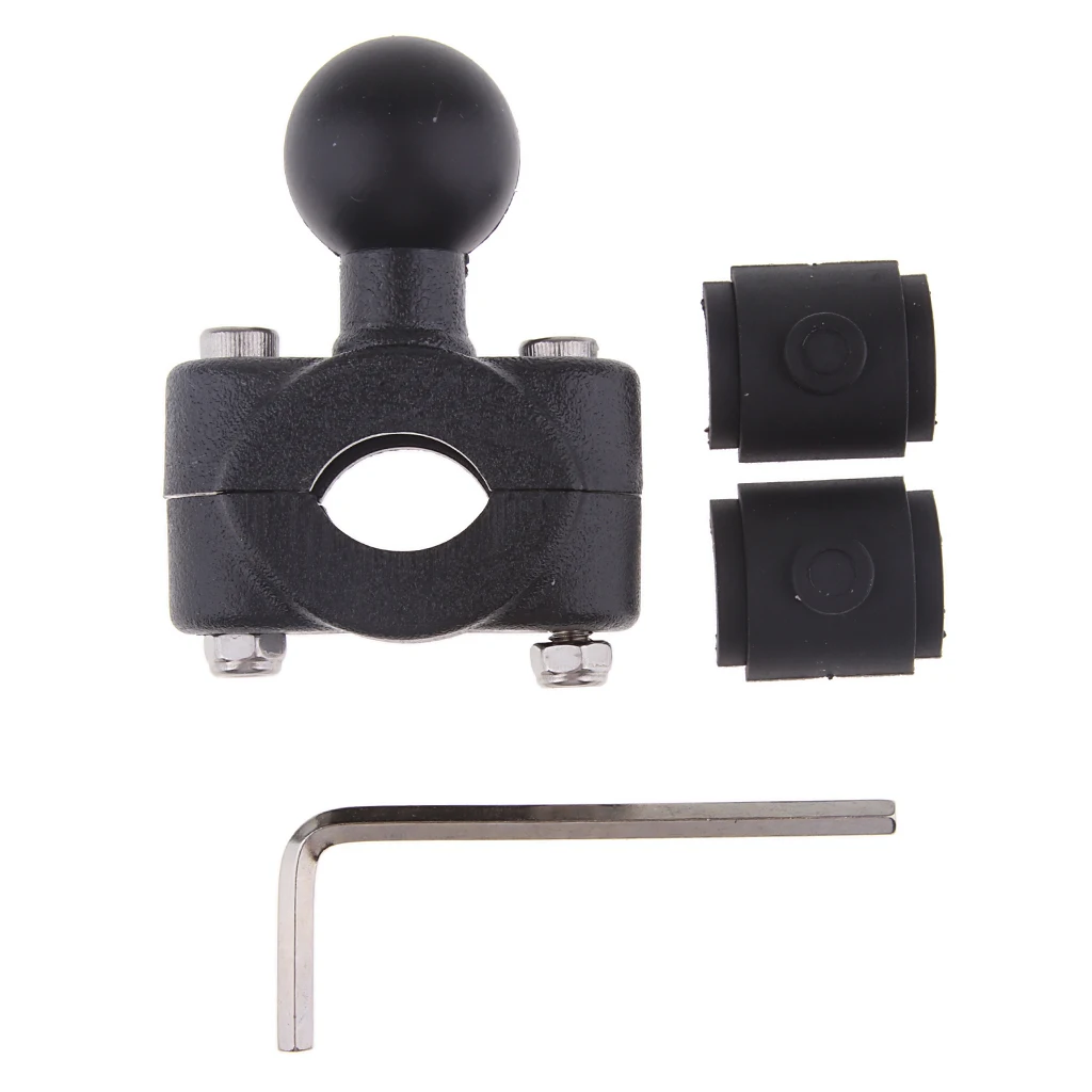 Motorcycle 1'' 25mm Ball Adapter Mobile Phone GPS Holder Rear View Mirror 17mm Clamp