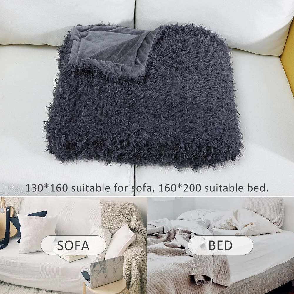 Коричневое покрывало на кровать диван покрывало Soild Цвет кидает длинные лохматые мягкие теплые постельные принадлежности лист зимнее теплое одеяло s