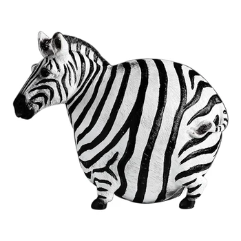 

Office Bedroom Nordic Style Crafts Animal Figurines Couple Resin Realistic Home Decor Gift Fat Zebra Ornaments Mini Desktop