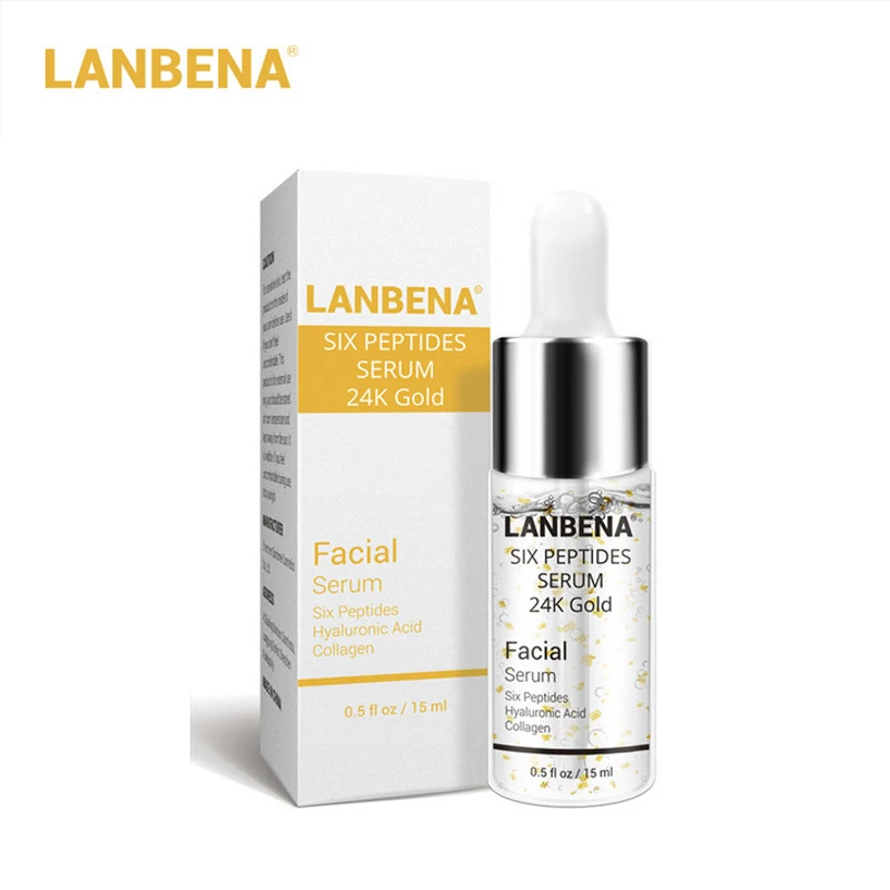 LANBENA Six Peptides сыворотка Чистая 24K Золотая эссенция Гиалуроновая кислота коллаген