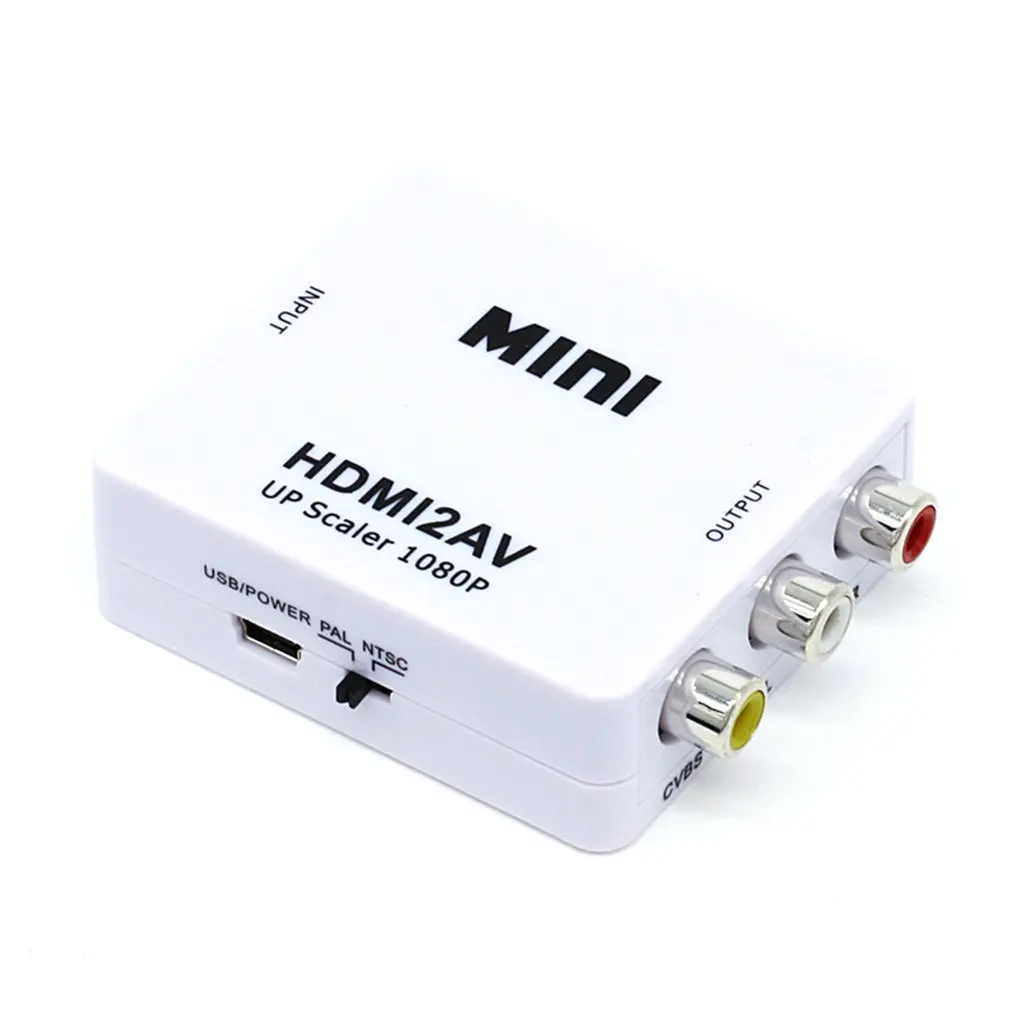 

HDMI TO AV Scaler Adapter HD Video Converter Box HDMI to RCA AV/CVSB L/R Video 1080P HDMI2AV Support NTSC PAL Wholesale