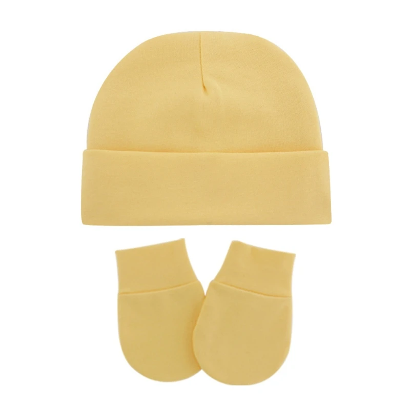 child safety seat Baby Anti Scratching Cotton Gloves Infant Hat Set Newborn Face Protection Scratch Mittens Breathable Cotton Warm Cap Baby Bonnet accessoriesbaby eating  Baby Accessories