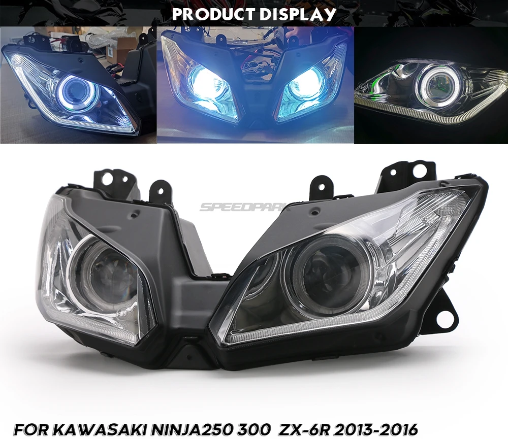 Angel Eye для Kawasaki NINJA 250 300 ZX6R ZX 6R NINJA250 NINJA300 HID проектор фара мотоцикла в сборе 2013