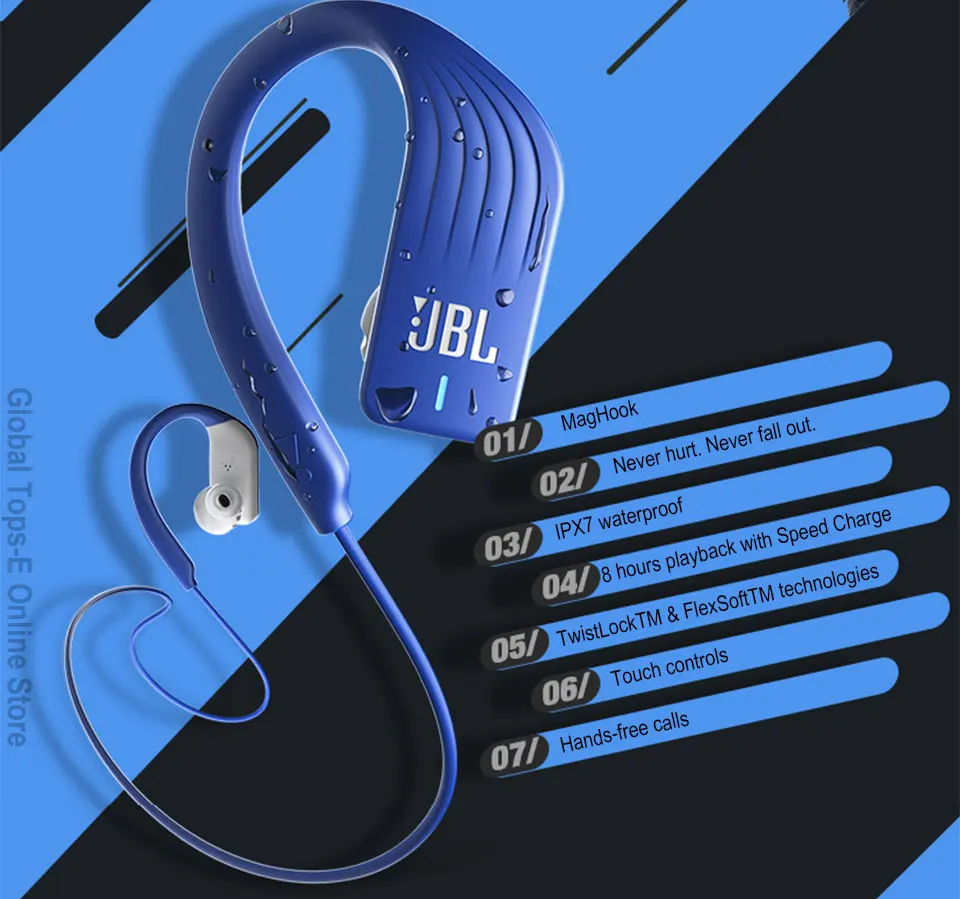 JBL Endurance SPRINT Bluetooth беспроводные наушники водонепроницаемые спортивные наушники с магнитным сенсорным управлением гарнитура Handfreel с микрофоном
