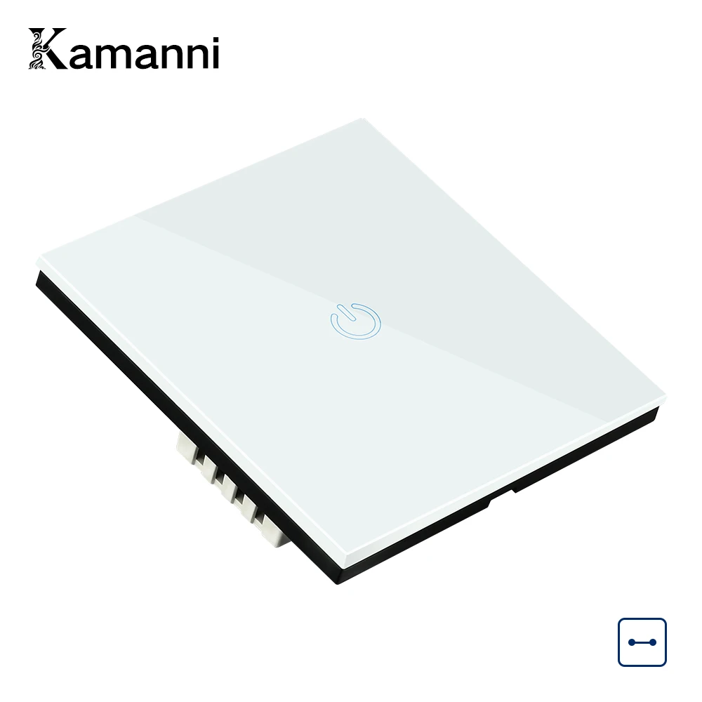 Kamanni, умный сенсорный переключатель, стандарт ЕС, переключение, светодиодный светильник, ed светильник, стеклянная панель переключателя, 1 комплект, 1 канал, 100 В-240 В, кнопка сенсорного экрана