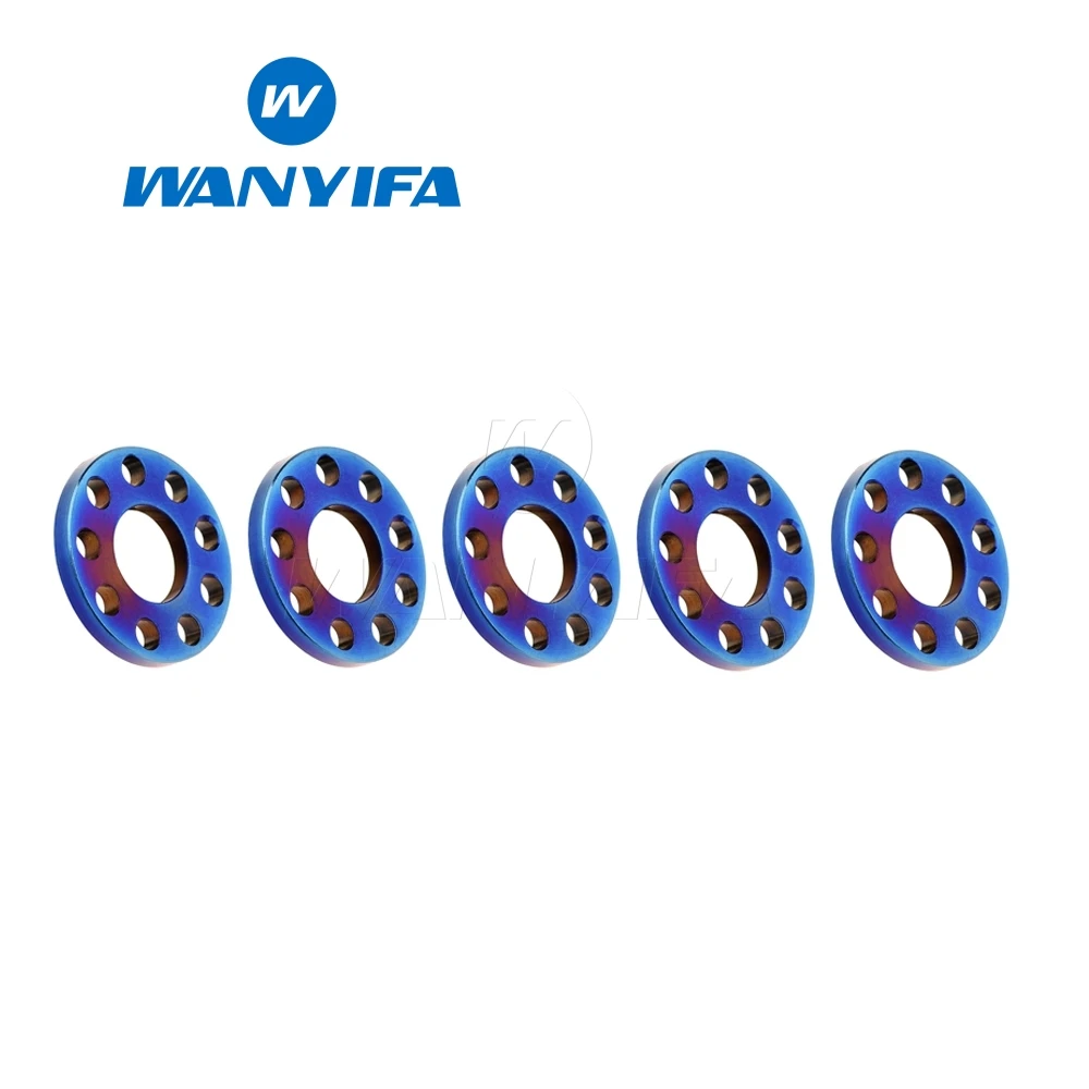M8 blue Титановый "Wanyifa" 5 шт Многоцветный M6 8 10 девять отверстие шайба для велосипеда - Цвет: M8 blue