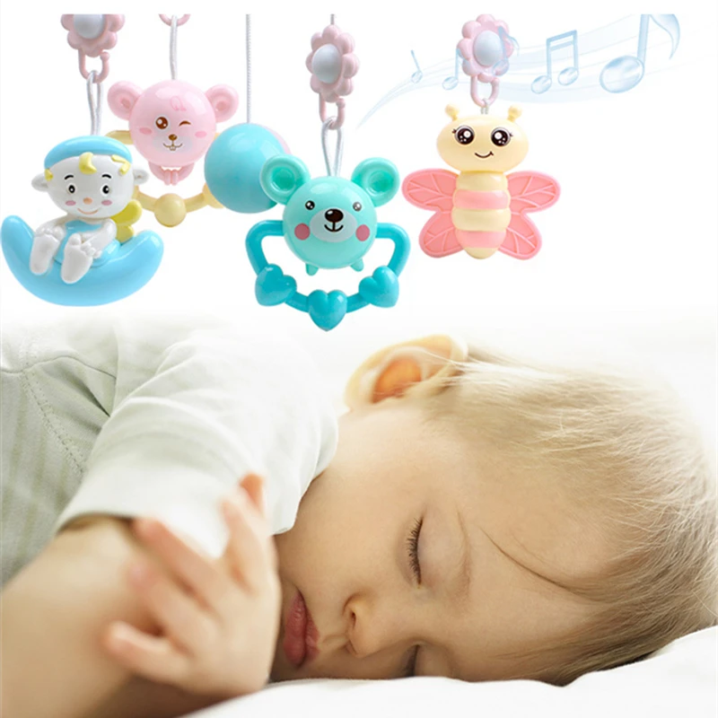 Детская игрушка-погремушка детская кроватка крутящиеся колокольчики на кровать с проекционной музыкой Newbown раннего обучения развивают детские игрушки музыкальная шкатулка