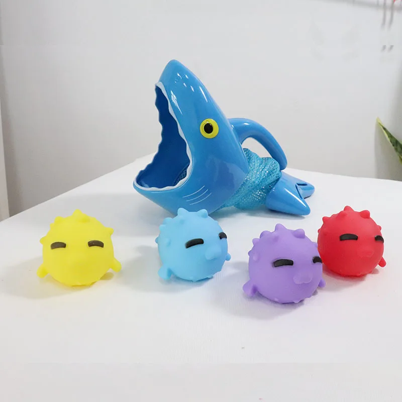 Мультяшная игрушка для ванной в форме животного, Акула, рыбка, ke nie, вода, мягкий звук, Мягкая силиконовая игрушка, водные игрушки