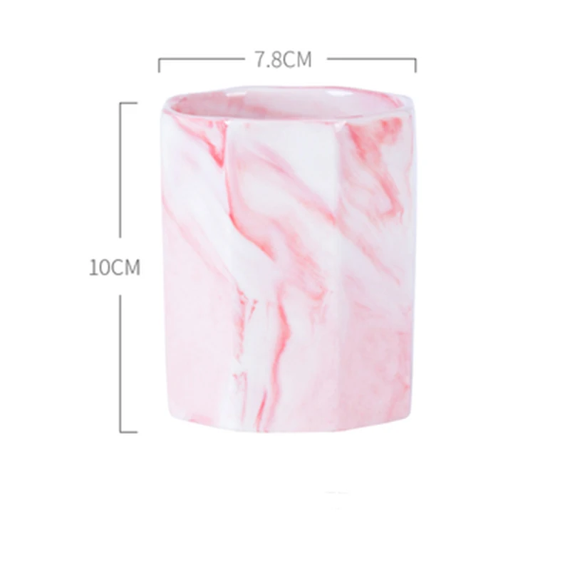 Nordic ceramic pen holder creative marble desktop storage tube modern minimalist office makeup pen holder - Цвет: 1