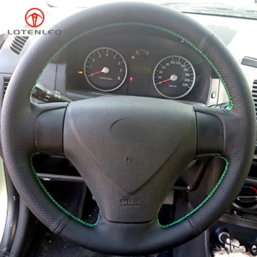 LQTENLEO черный чехол рулевого колеса автомобиля из искусственной кожи для Hyundai Accent
