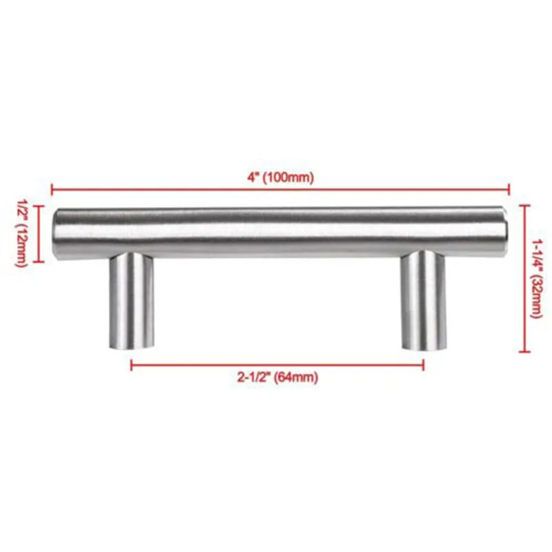 

10pcs Cabinet Door Drawer Pulls Knobs Handles Stainless Steel Bars Hollow Stainless Steel Household Handles Accessories