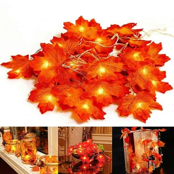 

Fall Maple Leaves Fairy String Light 10/20/30/40 LED Autumn Christmas Party Home Garland Decor