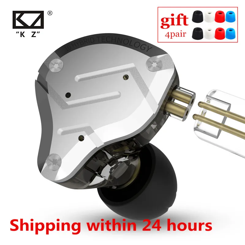 KZ ZS10 PRO 4BA + 1DD гибридная металлическая гарнитура HIFI наушники вкладыши Спортивная с