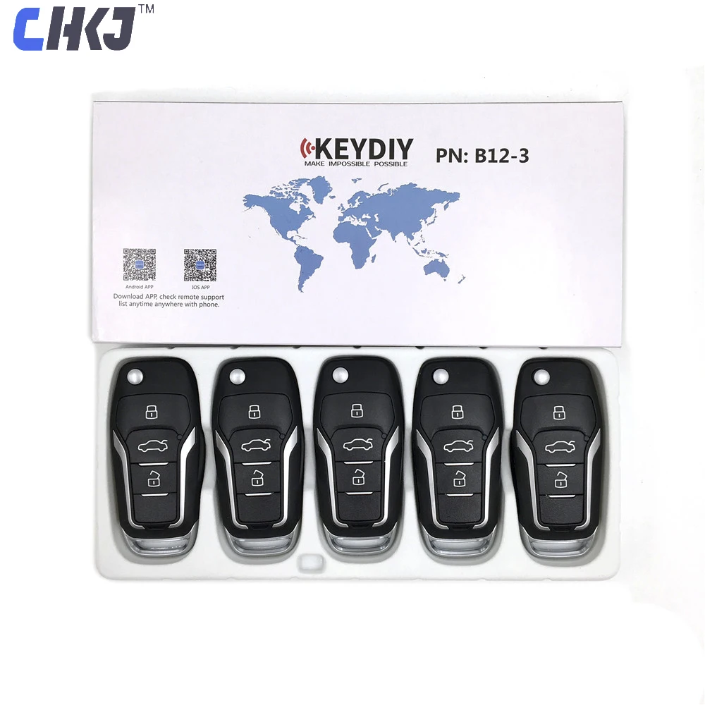 

CHKJ 5pcs/lot KEYDIY KD B Series B12 3 Buttons For KD900/MINI KD/URG200 KD Key Programmer Remote Control for Ford Car Key