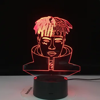 

Rapper XXX Tentacion Figurine 3D illusion Lamp Decoration Night Lights Jahseh Dwayne Ricardo Onfroy Souvenir Gifts For Music Fan